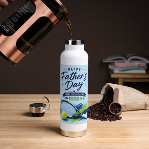 Tennis Vater-Tag für Papa Blaue Wasserfarbe Trinkflasche