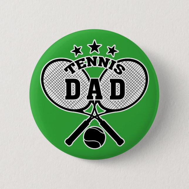 Tennis-Vater, Tennis, Crossed Rackets Button (Vorderseite)