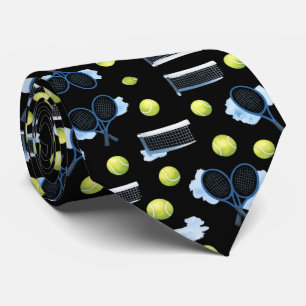 Tennis Vatertag Blau Aquarell Krawatte