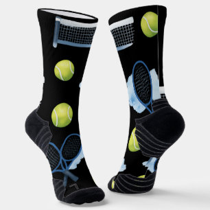 Tennis Vatertag Blaue Wasserfarbe Muster Socken