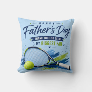 Tennis-Vatertag für Papa Blaue Wasserfarbe Kissen