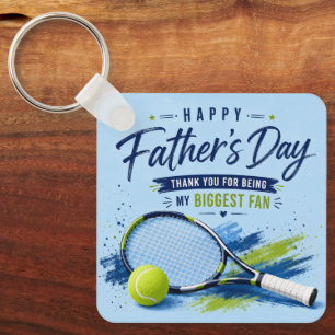 Tennis-Vatertag für Papa-Schläger und Ball Schlüsselanhänger