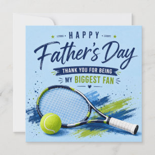Tennis-Vatertagskarte für Papa Blaue Wasserfarbe Feiertagskarte