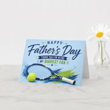 Tennis-Vatertagskarte für Papa Blaue Wasserfarbe
