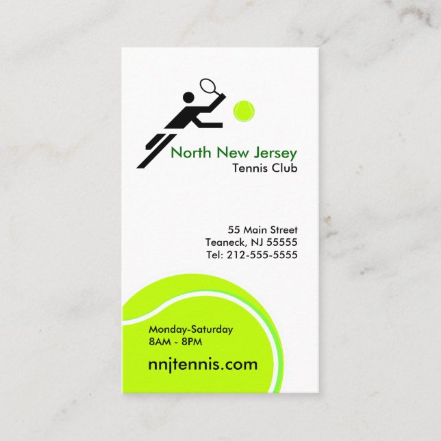 Tennis-Verein-Visitenkarte Visitenkarte (Vorderseite)