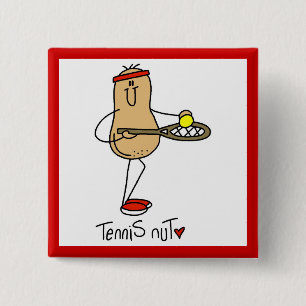 Tennis Verrückte T-Shirts und Geschenke Button