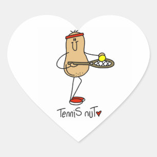 Tennis Verrückte T-Shirts und Geschenke Herz-Aufkleber