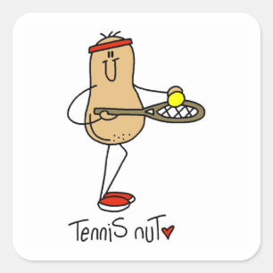 Tennis Verrückte T-Shirts und Geschenke Quadratischer Aufkleber
