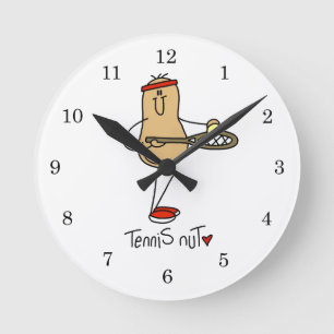 Tennis Verrückte T-Shirts und Geschenke Runde Wanduhr