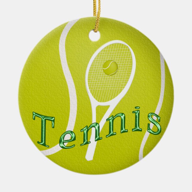 Tennis-Verzierungen Keramik Ornament (Vorne)
