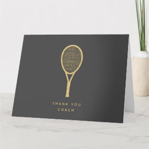 Tennis Vielen Dank Coach Gold Personalisiert geflo Dankeskarte
