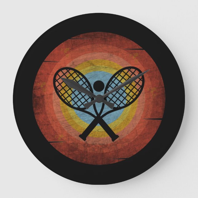 TENNIS VINTAG GROßE WANDUHR (Vorderseite)