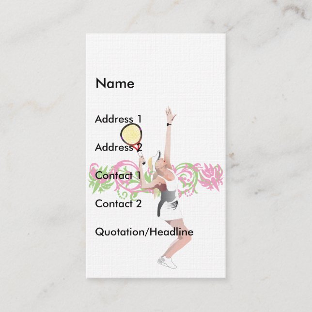 Tennis-Visitenkarte Visitenkarte (Vorderseite)