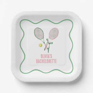 Tennis-Vorbereitung-Junggesellinnenabschied-Papier Pappteller