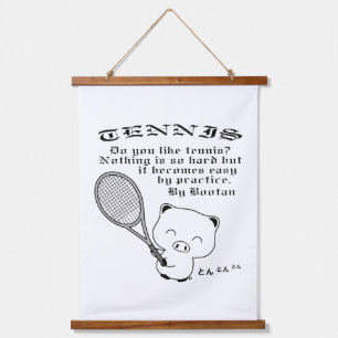 Tennis Wandteppich Mit Holzrahmen