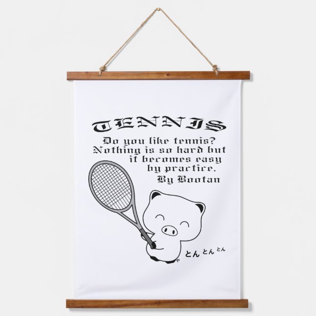 Tennis Wandteppich Mit Holzrahmen (Vorderseite)