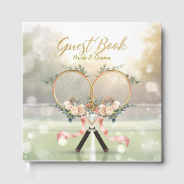 Tennis Wedding Guest Book – Floral Racket  Gästebuch