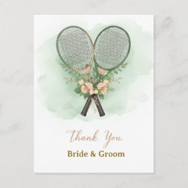 Tennis Wedding Thank You Card  Postkarte