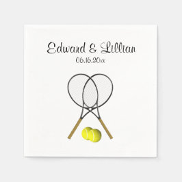 Tennis Wedding Thema Personalisiert Serviette