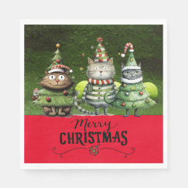 Tennis Weihnachten für den Spieler, der Cat Lieben Serviette