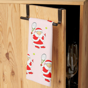 Tennis Weihnachten Geschirrtuch