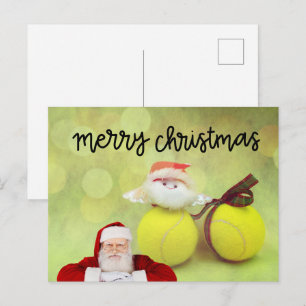 Tennis Weihnachten mit dem Weihnachtsmann Postkarte