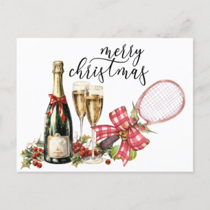 Tennis Weihnachten mit Racket Aquarell
