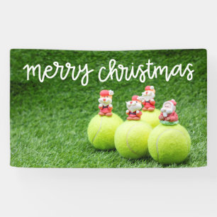Tennis Weihnachten mit Tennisball mit dem Weihnach Banner