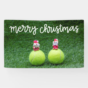 Tennis Weihnachten mit Tennisball mit dem Weihnach Banner