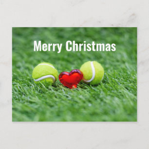 Tennis Weihnachten mit Tennisball mit Liebe Postkarte