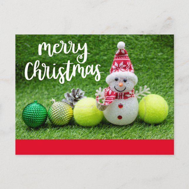 Tennis Weihnachten mit Tennisball mit Snowman (Vorderseite)