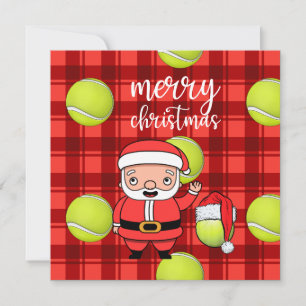 Tennis Weihnachten mit Tennisball Santa Claus Auto Karte