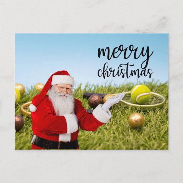 Tennis Weihnachten mit Tennisball und Schläger (Vorderseite)