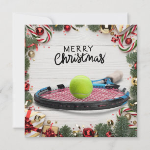 Tennis Weihnachten mit Tennisball und Schläger