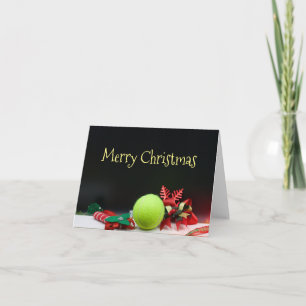 Tennis Weihnachten mit Tennisball und Schneeflocke Karte