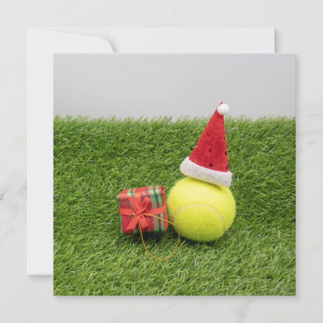 Tennis Weihnachten mit Tennisball und Weihnachtsma (Vorderseite)