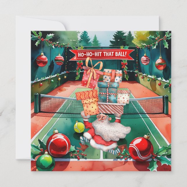 Tennis Weihnachten mit Tennisball und Weihnachtsma (Vorderseite)