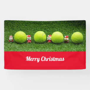 Tennis Weihnachten mit Tennisball und Weihnachtsma Banner