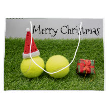 Tennis Weihnachten mit Tennisball und Weihnachtsma