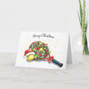 Tennis Weihnachten Tennisball Schläger Wasserfarb