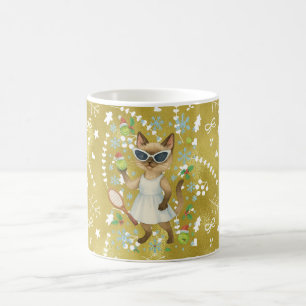 Tennis-Weihnachten Thema für Katzenliebhaber Kaffeetasse