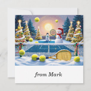 Tennis Weihnachts-Feierliche Spiele Feiertagskarte