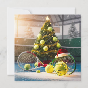Tennis Weihnachts-Feierliche Spiele Feiertagskarte
