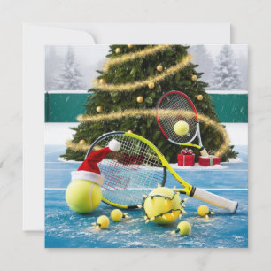 Tennis Weihnachts-Feierliche Spiele Feiertagskarte