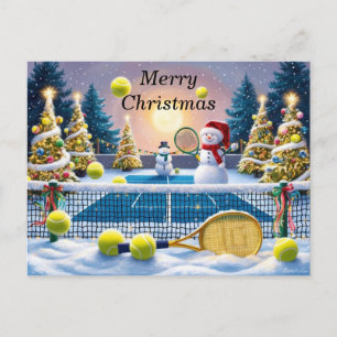 Tennis Weihnachts-Feierliche Spiele Feiertagspostkarte