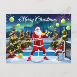 Tennis Weihnachts-Feierliche Spiele Feiertagspostkarte