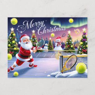 Tennis Weihnachts-Feierliche Spiele Feiertagspostkarte