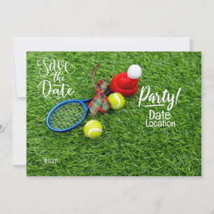 Tennis Weihnachts-Party für Tennisspieler mit Kuge Einladung