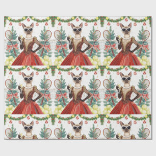 Tennis Weihnachts-Party Gedicht für Katzen Liebhab Geschenkpapier