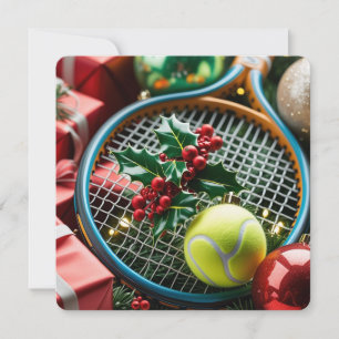 Tennis Weihnachts Thema für Spieler  Feiertagskarte